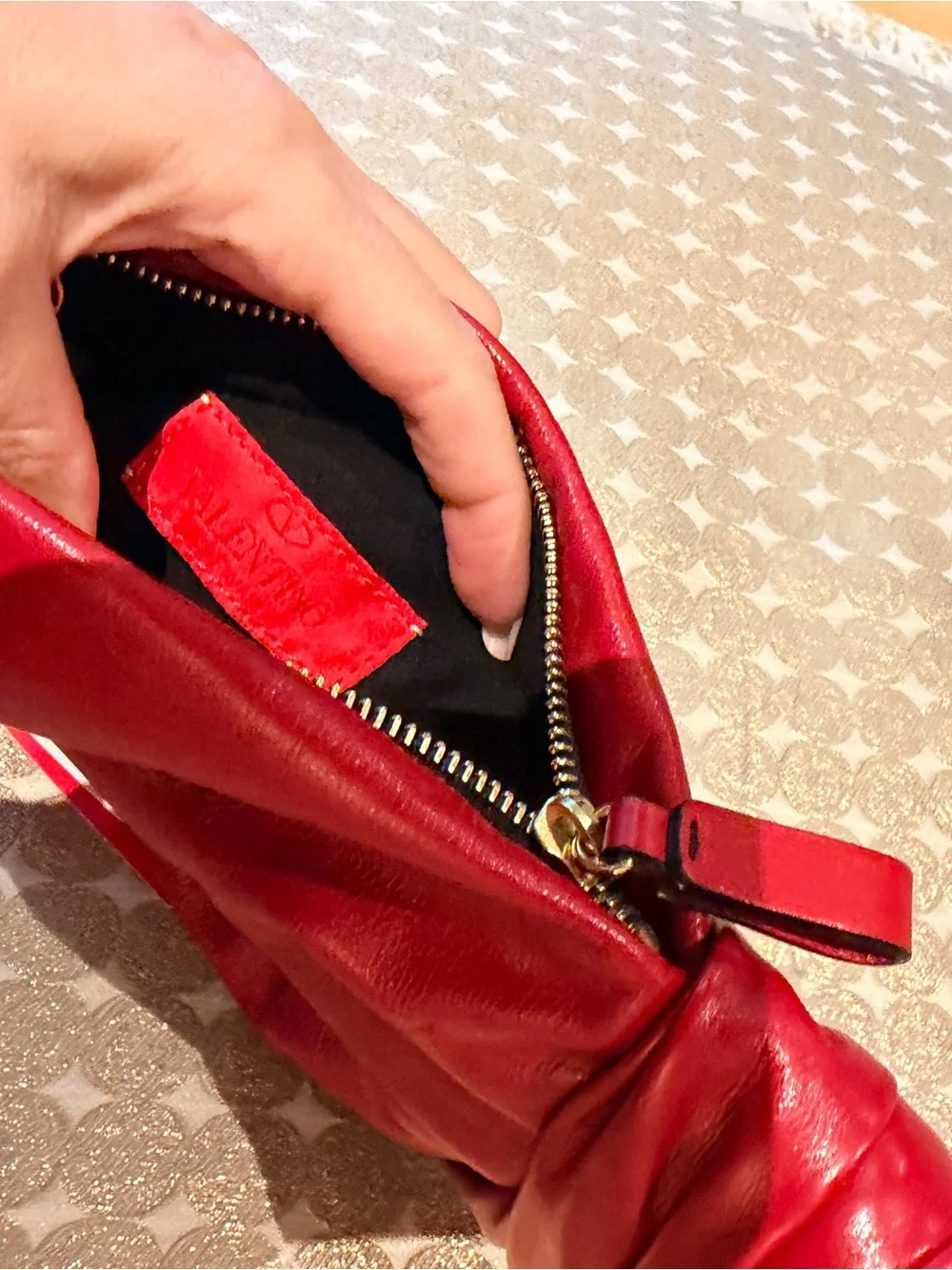 Authentic vintage Valentino Garavani Red Bow-Knot Leather Clutch